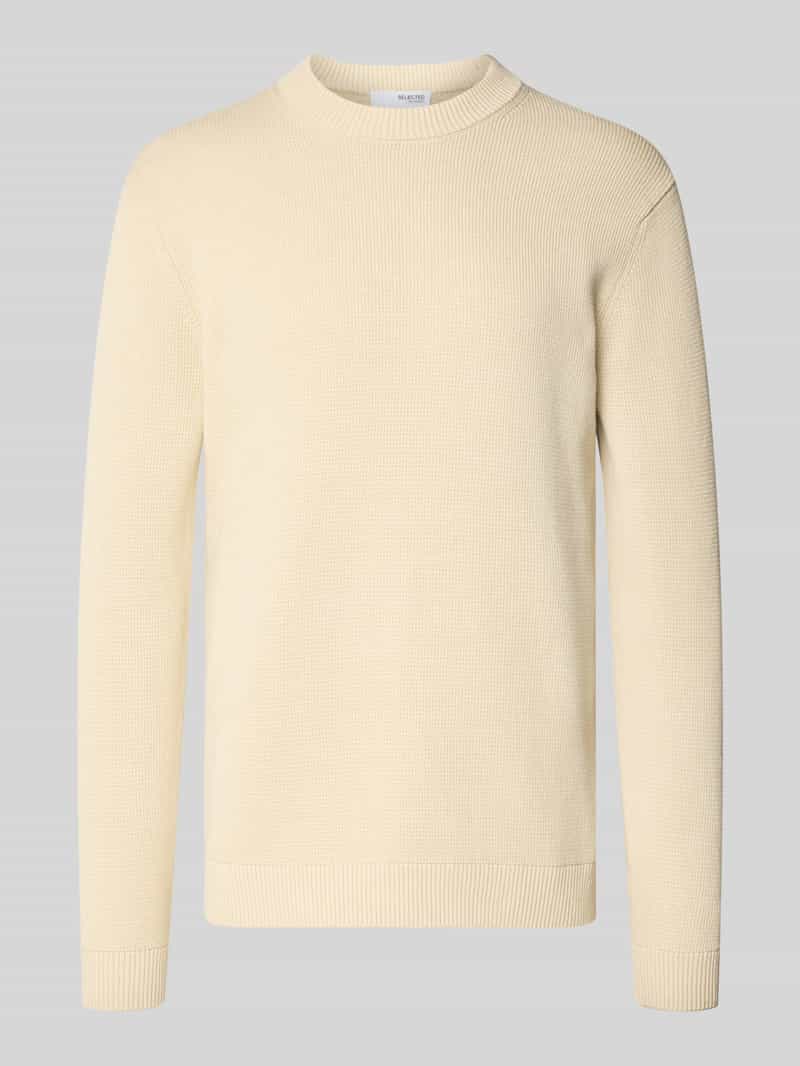 Sweter z dzianiny o kroju regular fit z czystej bawełny model ‘DANE’