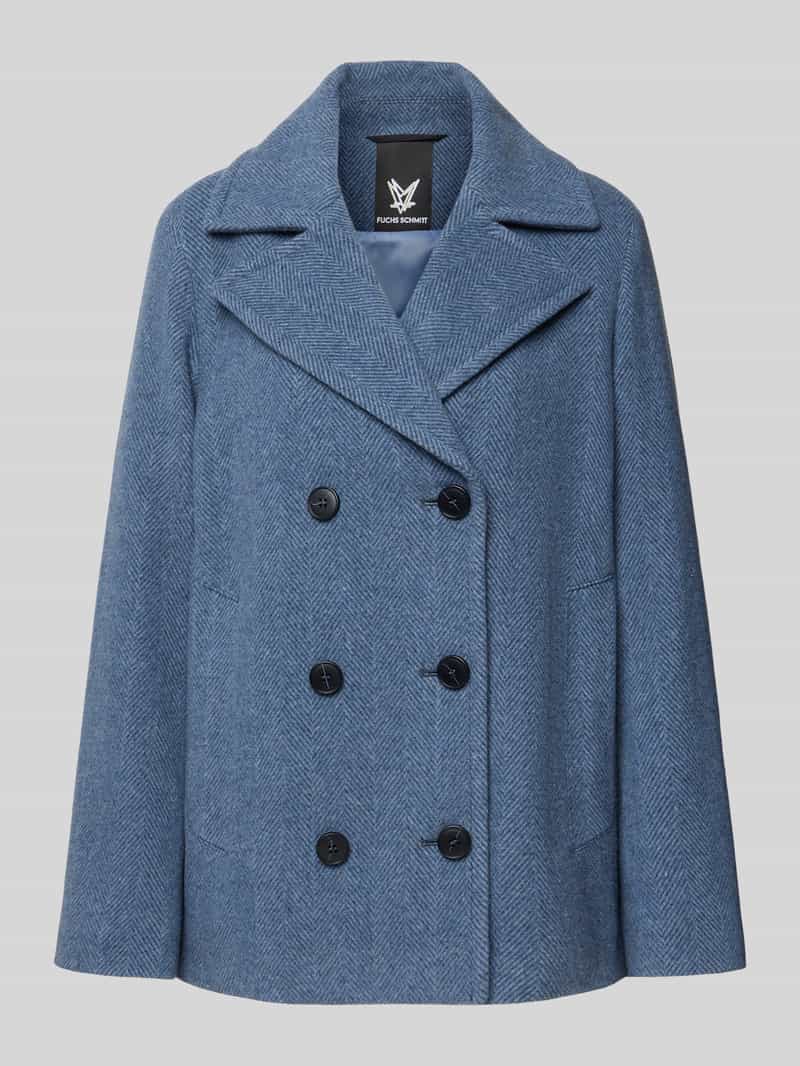 Kurtka z mieszanki wełny z kołnierzem z połami