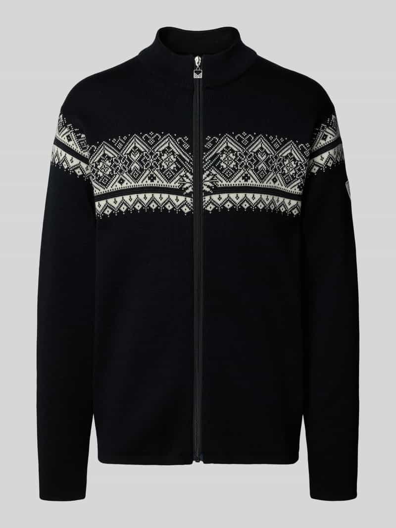 Kurtka z dzianiny z wełny ze stójką i zamkiem błyskawicznym