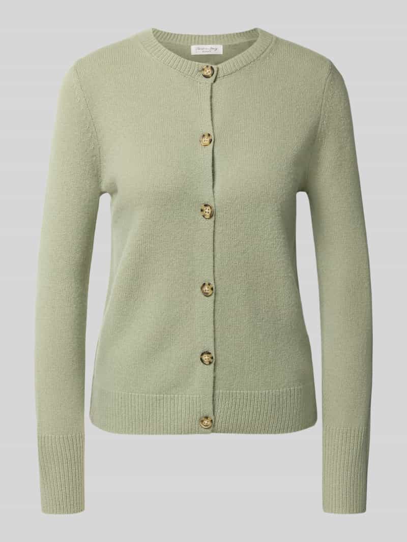 Kardigan z okrągłym dekoltem i zapięciem na guziki