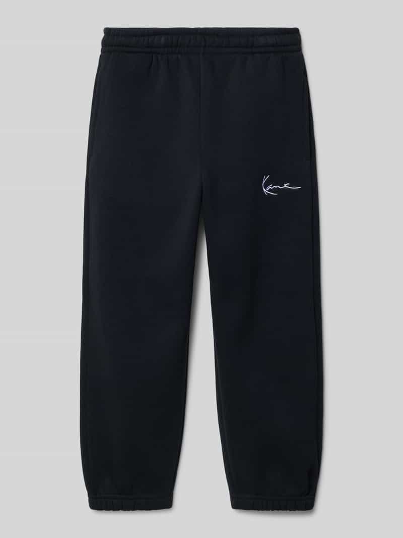 Spodnie dresowe o kroju regular fit z wyhaftowanym logo