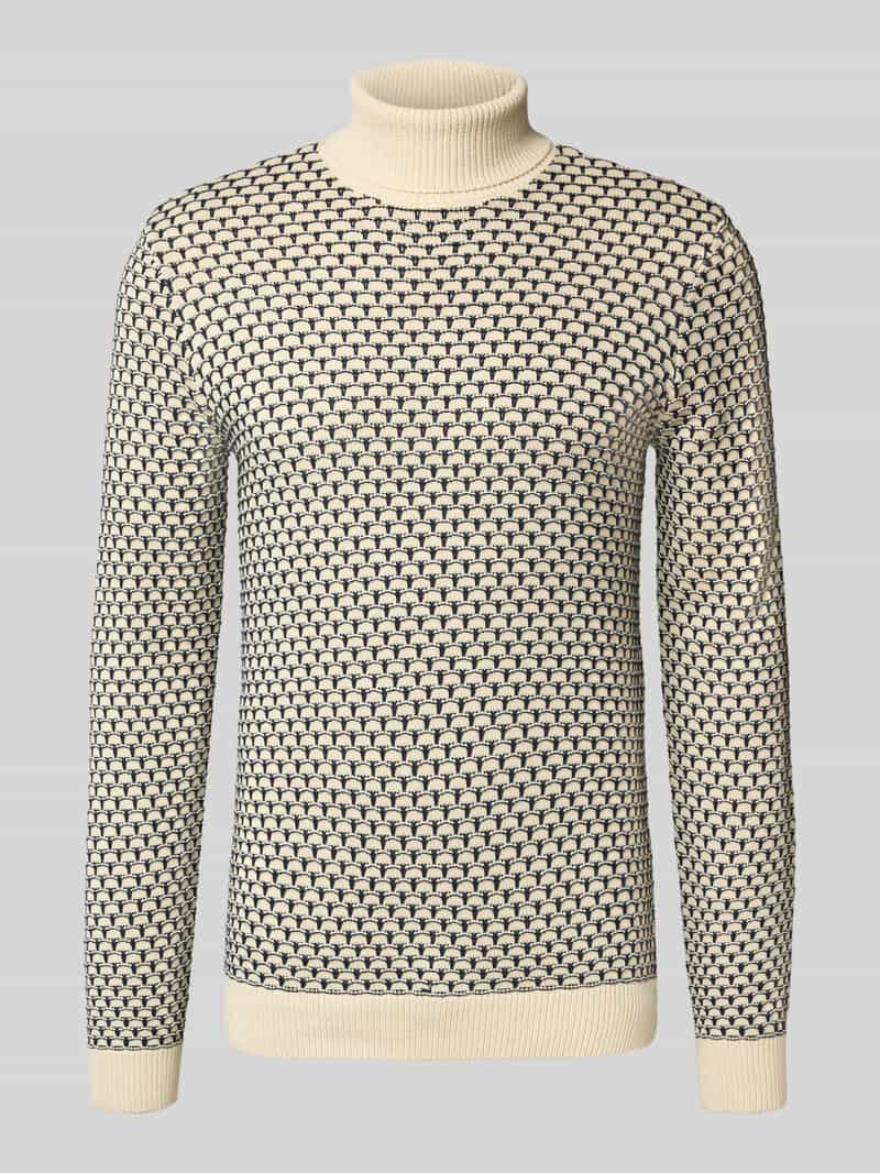 Sweter z dzianiny z golfem