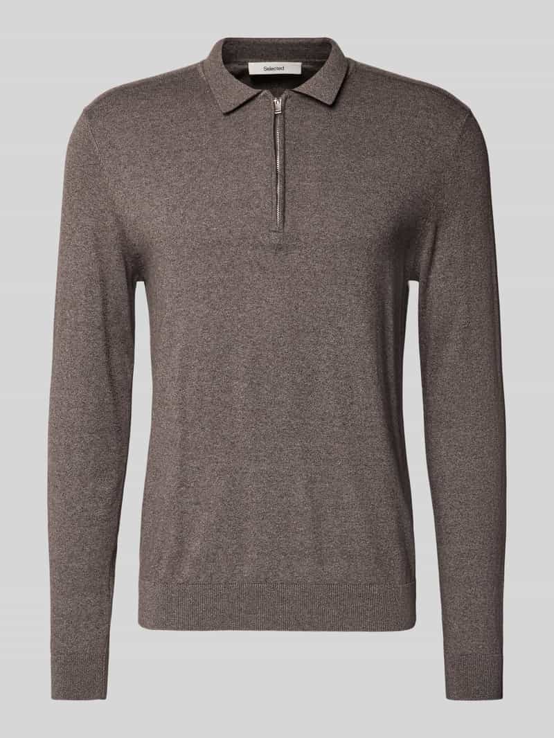 Sweter z dzianiny o kroju regular fit z czystej bawełny model ‘BERG’