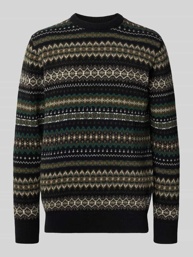 Sweter z dzianiny o kroju regular fit z czystej wełny model ‘ISLE CREW’