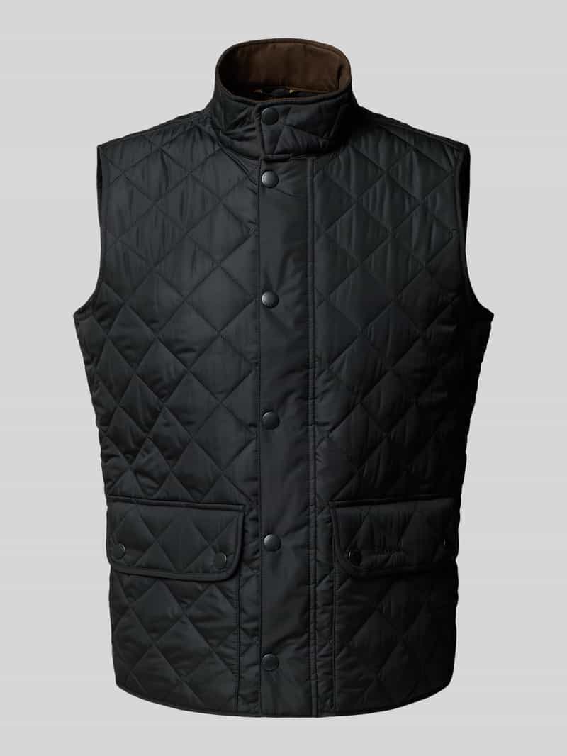 Kamizelka pikowana o kroju regular fit z zatrzaskami model ‘LOWERDALE GILET’