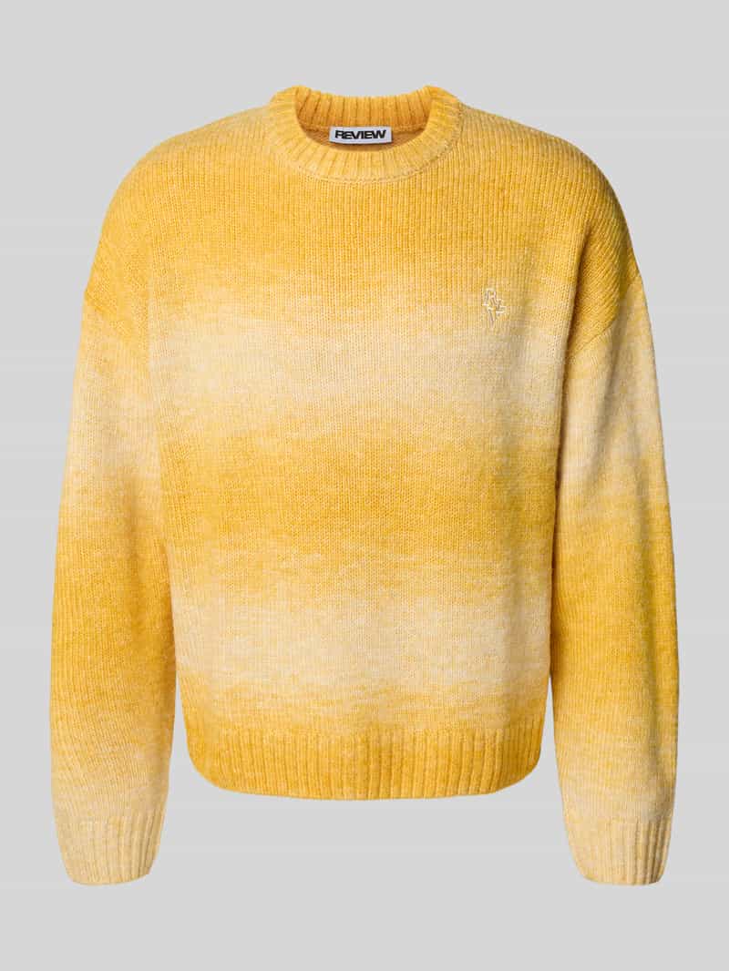 Sweter z dzianiny z wyhaftowanym logo