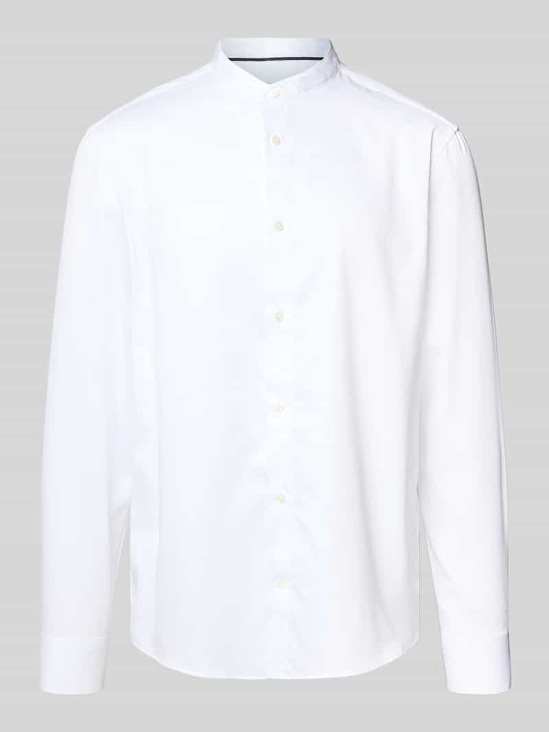 Koszula biznesowa o kroju relaxed fit ze stójką