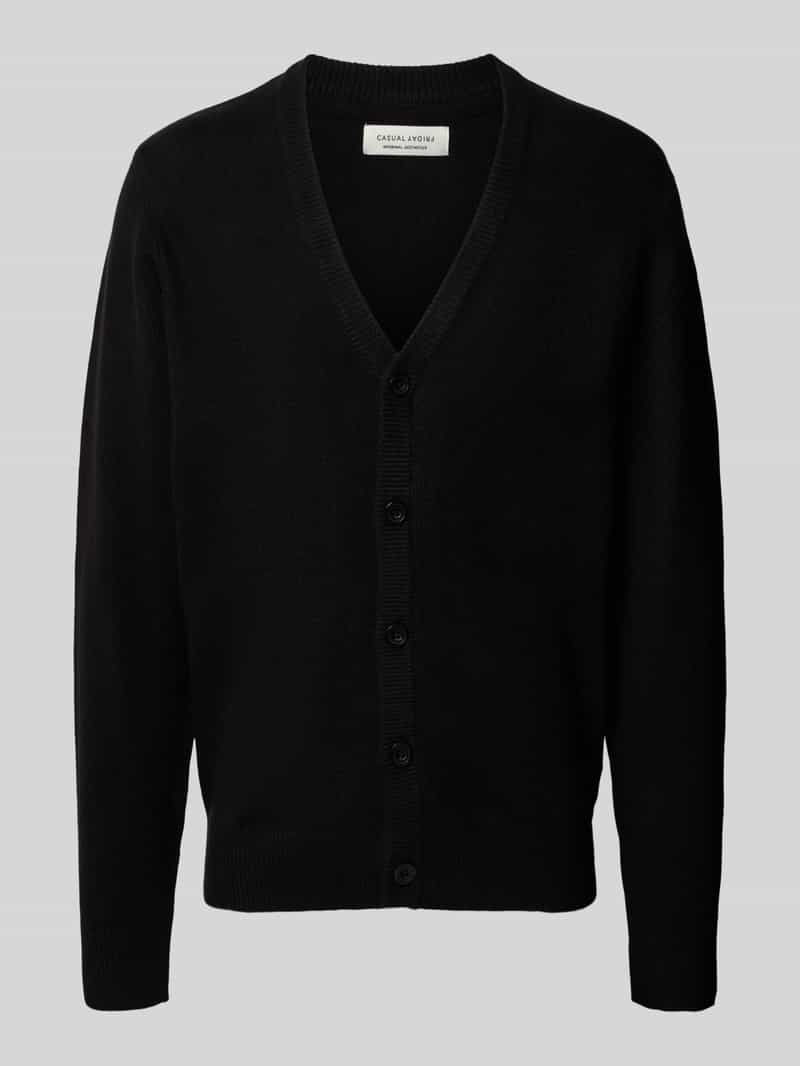 Kurtka z dzianiny o kroju slim fit z dekoltem w serek model ‘Heine’