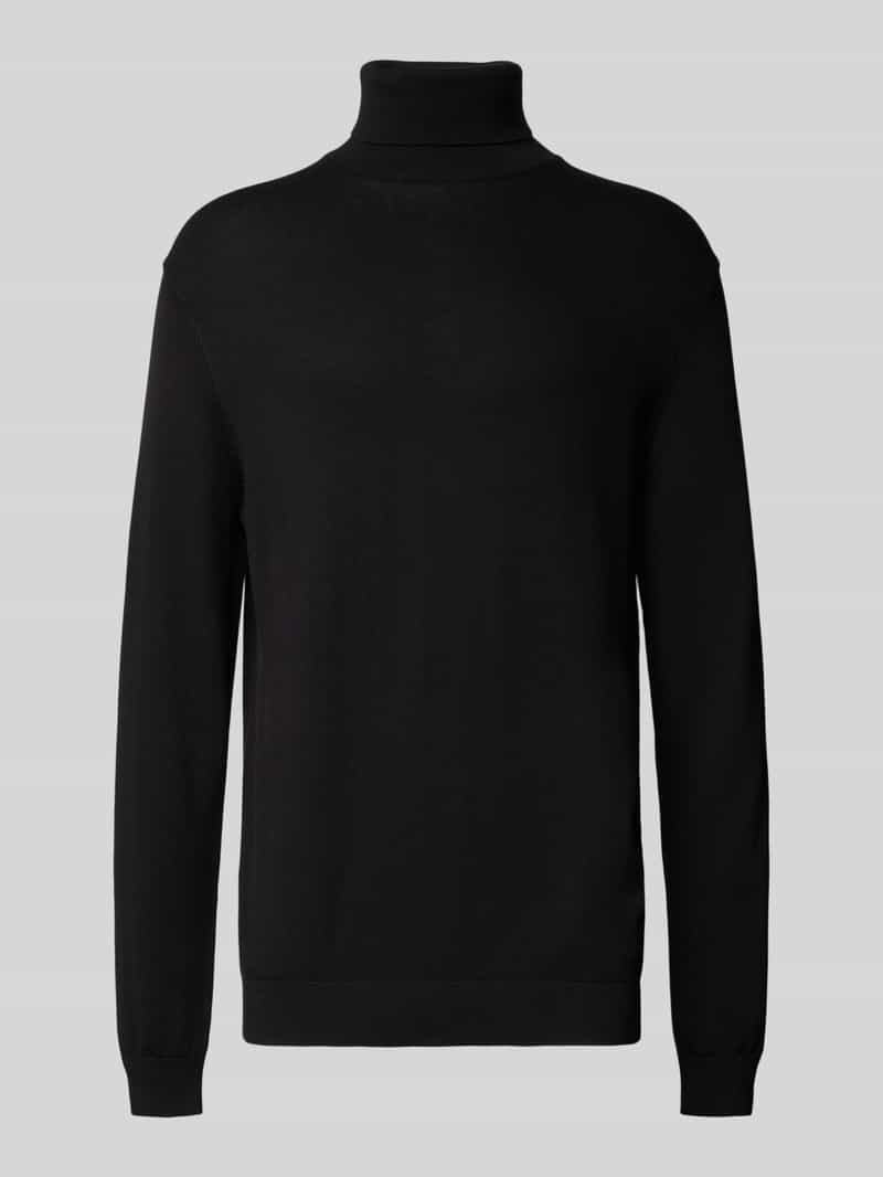 Sweter z dzianiny o kroju slim fit z golfem model ‘Osvald’