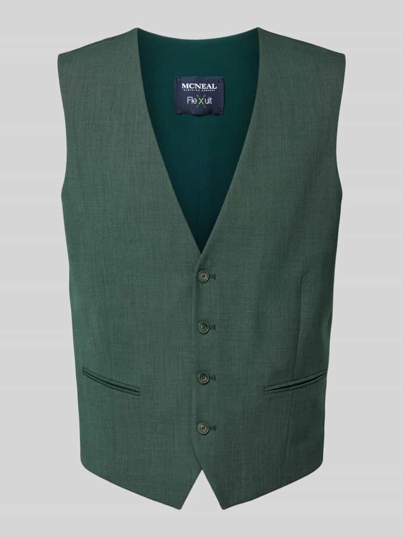 Kamizelka o kroju slim fit z lamowanymi kieszeniami