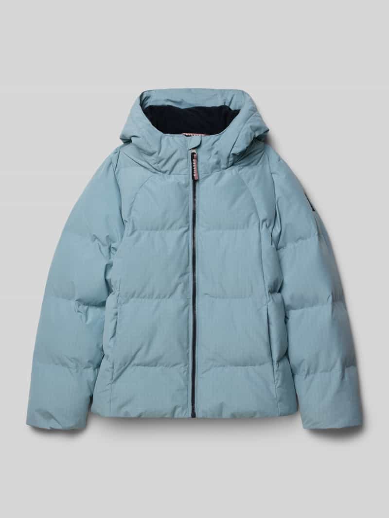 Kurtka pikowana o kroju regular fit z imitacji puchu z naszywką z logo