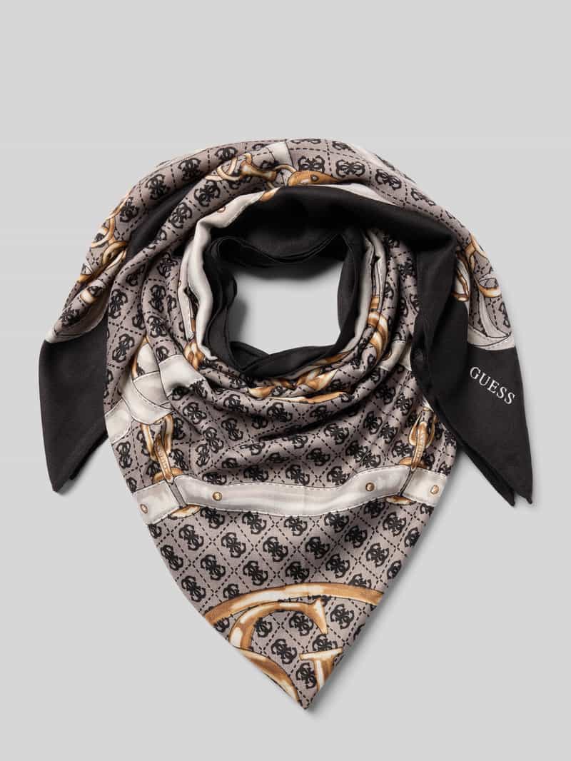 Szal z nadrukiem z logo model ‘Noelle’