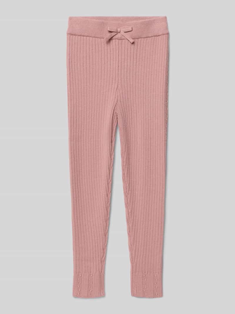 Legginsy o kroju slim fit z drobnym prążkowaniem