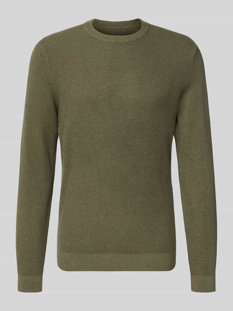 Sweter z dzianiny z prążkowanymi wykończeniami
