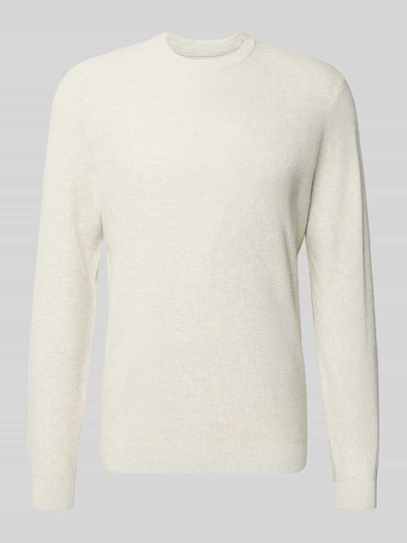 Sweter z dzianiny z prążkowanymi wykończeniami