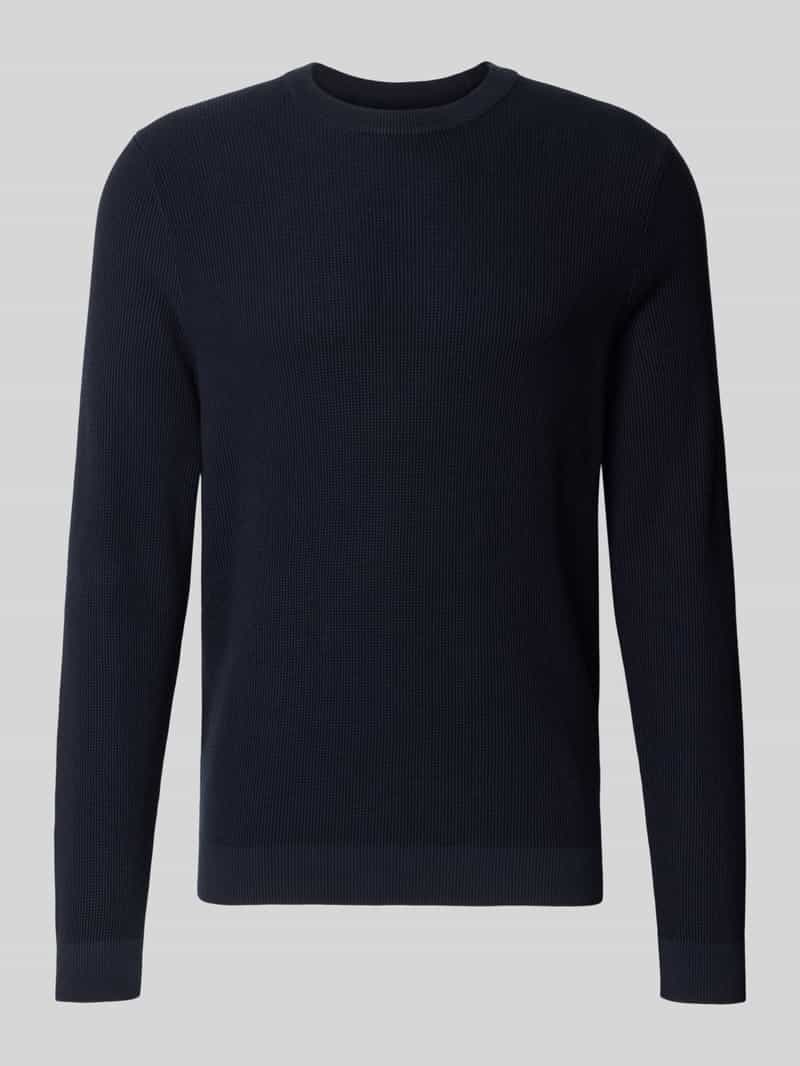 Sweter z dzianiny z prążkowanymi wykończeniami