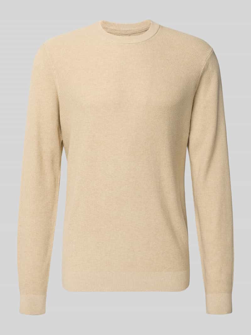 Sweter z dzianiny z prążkowanymi wykończeniami