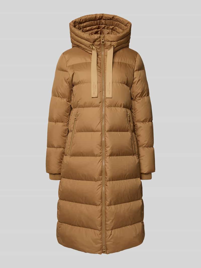 Płaszcz puchowy o kroju regular fit z kapturem