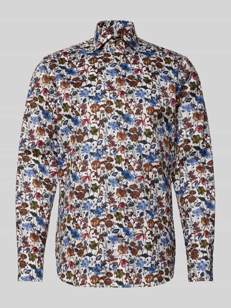 Koszula biznesowa o kroju slim fit z kołnierzykiem typu kent model ‘Savio’