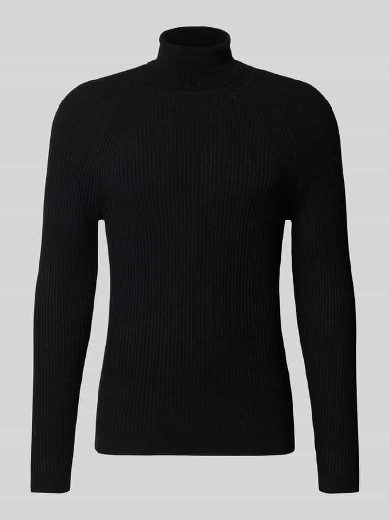 Sweter z dzianiny z prążkowanymi wykończeniami