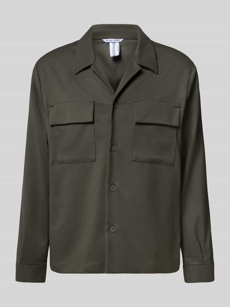 Kurtka koszulowa o kroju regular fit z kołnierzem z połami