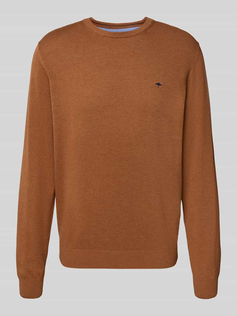 Sweter z dzianiny z okrągłym dekoltem