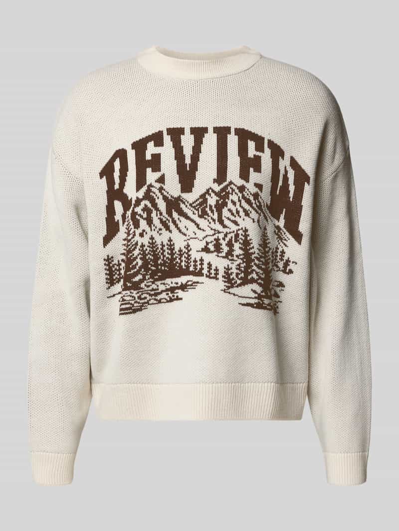 Sweter z dzianiny ze stójką