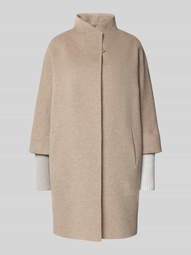 Płaszcz z żywej wełny ze stójką