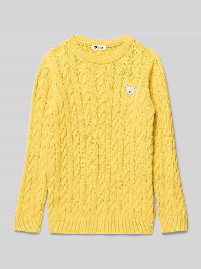 Sweter z dzianiny z prążkowanymi wykończeniami