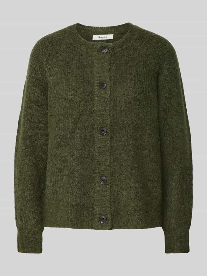 Kurtka o kroju regular fit z dzianiny z mieszanki wełny z dodatkiem wełny z alpaki model ‘LULU’