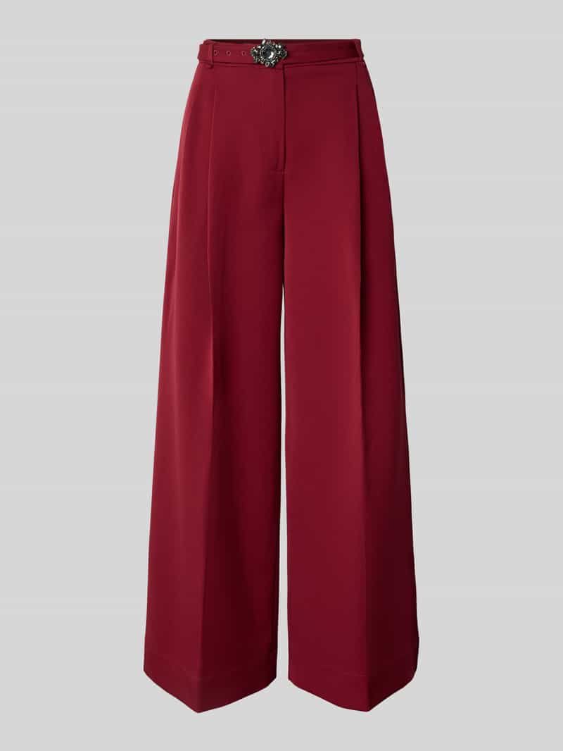 Spodnie materiałowe z szerokimi nogawkami w kant