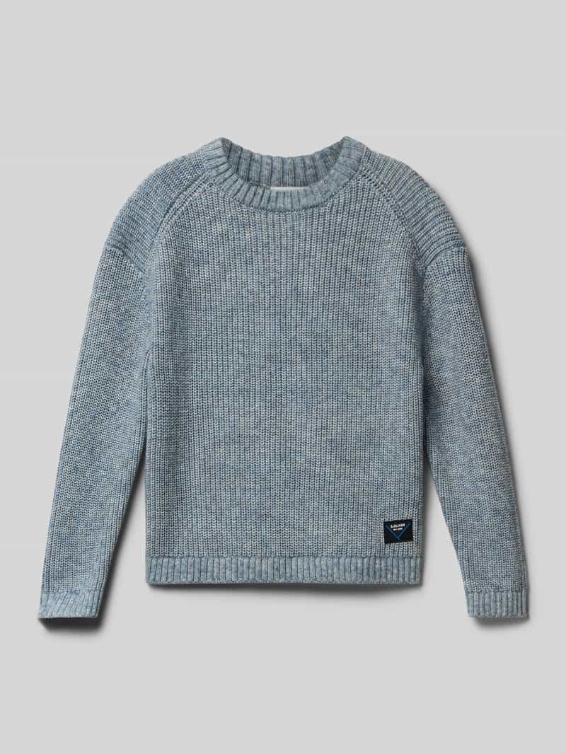 Sweter z dzianiny kroju regular fit z mieszanki bawełny