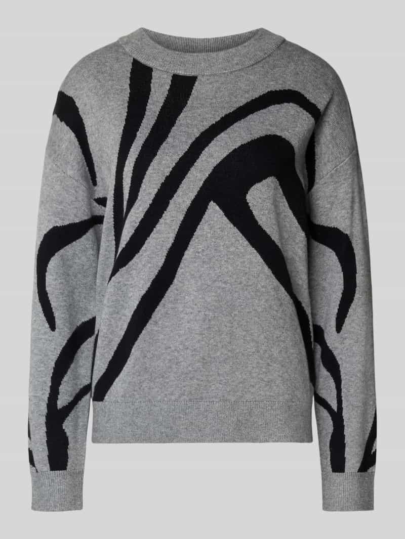 Sweter z dzianiny z mieszanki wiskozy z okrągłym dekoltem