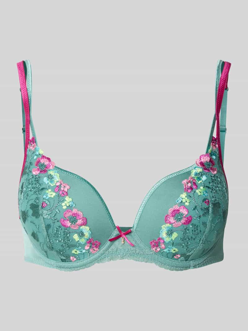 Biustonosz z kwiatowym haftem model ‘Lizelot’