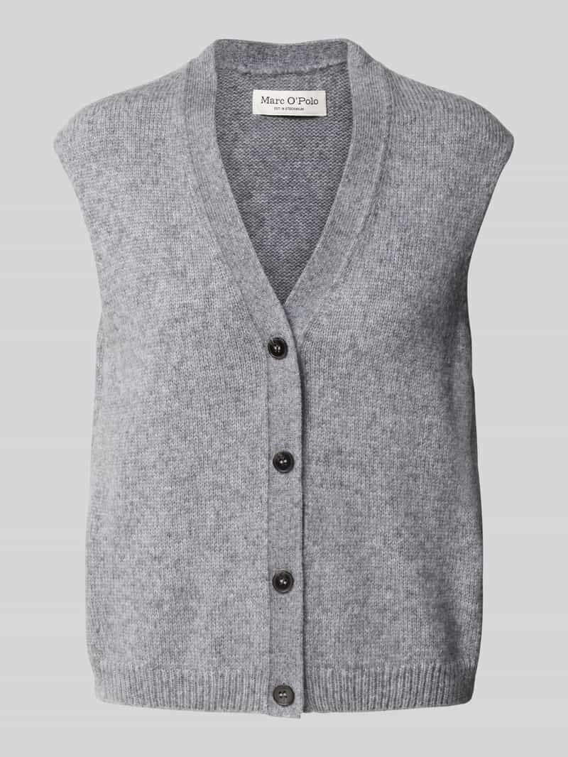 Kamizelka o kroju regular fit z dzianiny z mieszanki żywej wełny