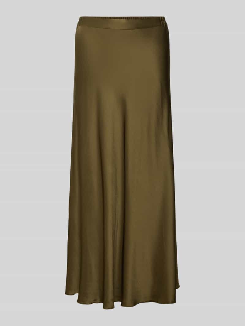 Długa spódnica z wiskozy z elastycznym paskiem