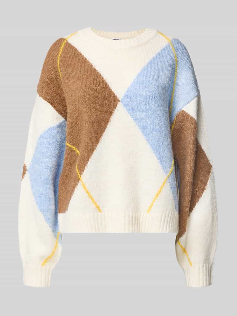 Sweter z dzianiny o kroju oversized z prążkowanymi wykończeniami model ‘ARMIE’