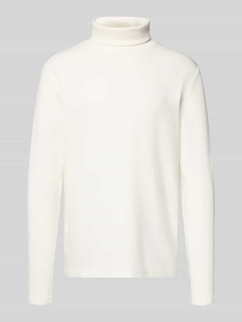 Bluzka z golfem i nadrukiem z logo