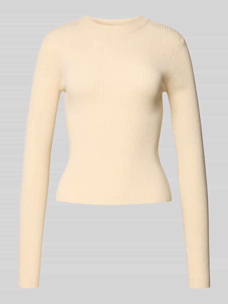 Sweter o kroju slim fit z dzianiny z mieszanki wiskozy model ‘MIRA’