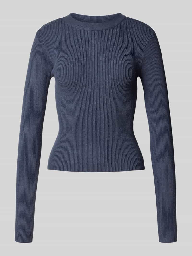 Sweter o kroju slim fit z dzianiny z mieszanki wiskozy model ‘MIRA’