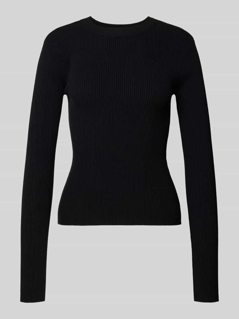 Sweter o kroju slim fit z dzianiny z mieszanki wiskozy model ‘MIRA’