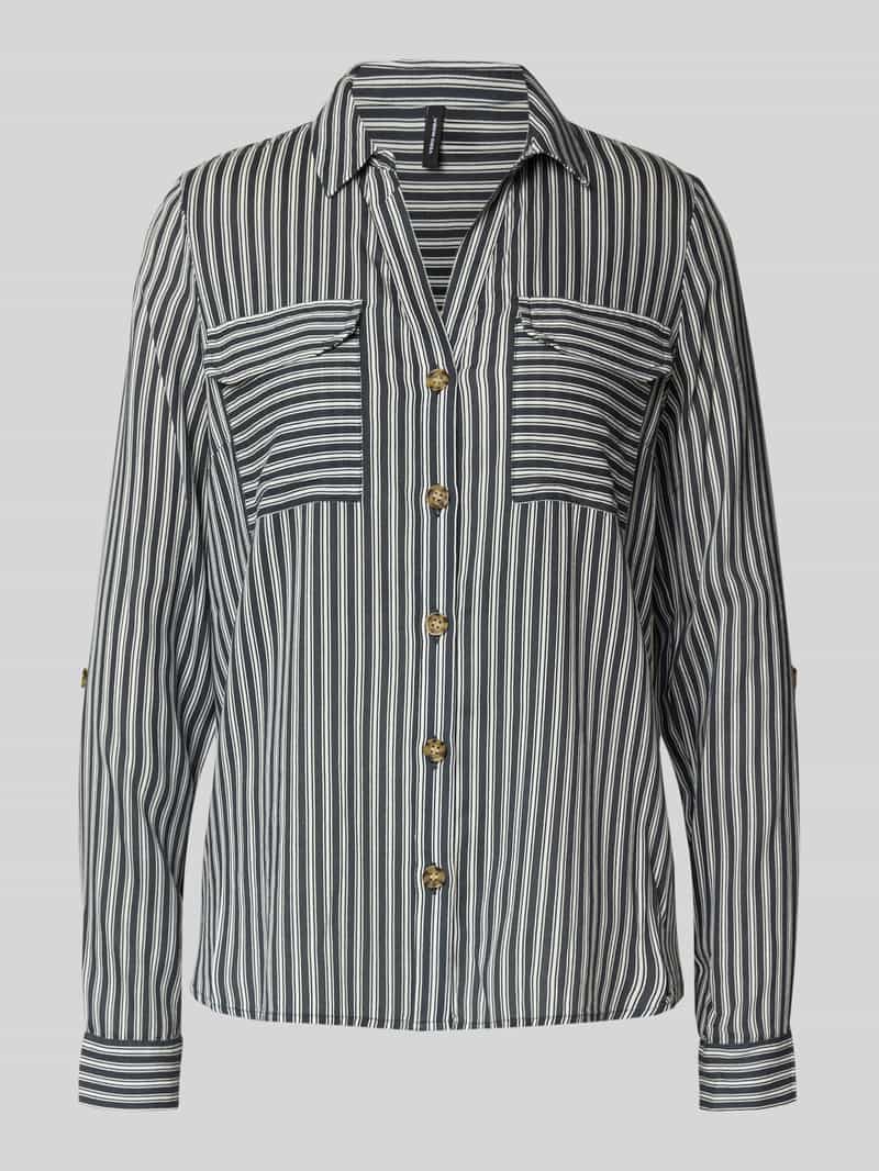 Bluzka koszulowa o kroju regular fit z czystej wiskozy model ‘BUMPY’