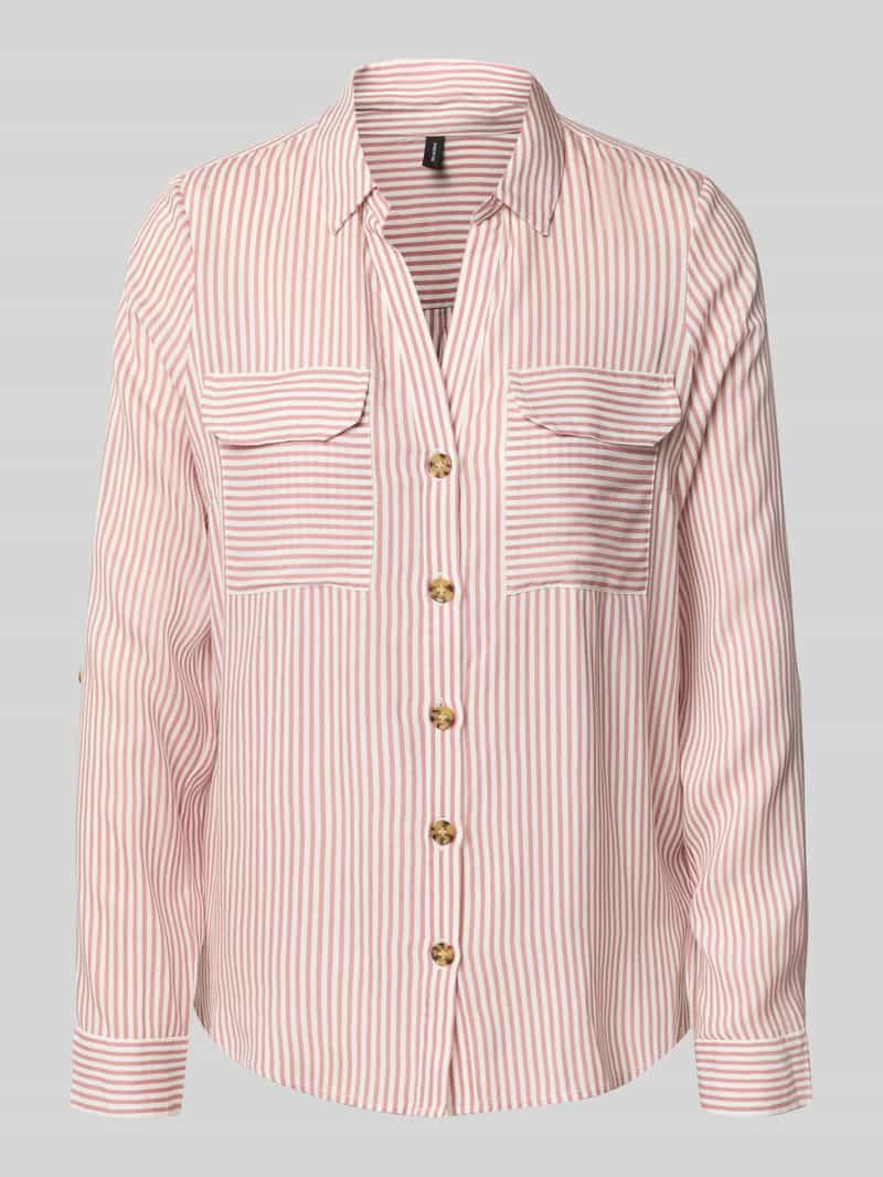 Bluzka koszulowa o kroju regular fit z czystej wiskozy model ‘BUMPY’