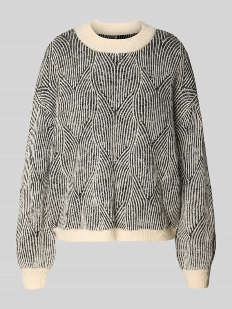 Sweter o kroju comfort fit z dzianiny z dodatkiem wełny model ‘JENNA’