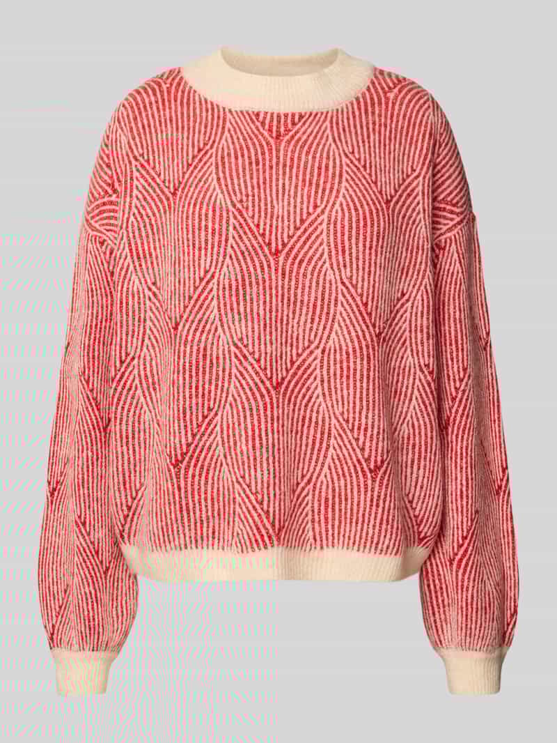 Sweter o kroju comfort fit z dzianiny z dodatkiem wełny model ‘JENNA’