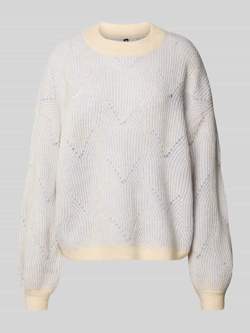 Sweter o kroju comfort fit z dzianiny z dodatkiem wełny model ‘JENNA’