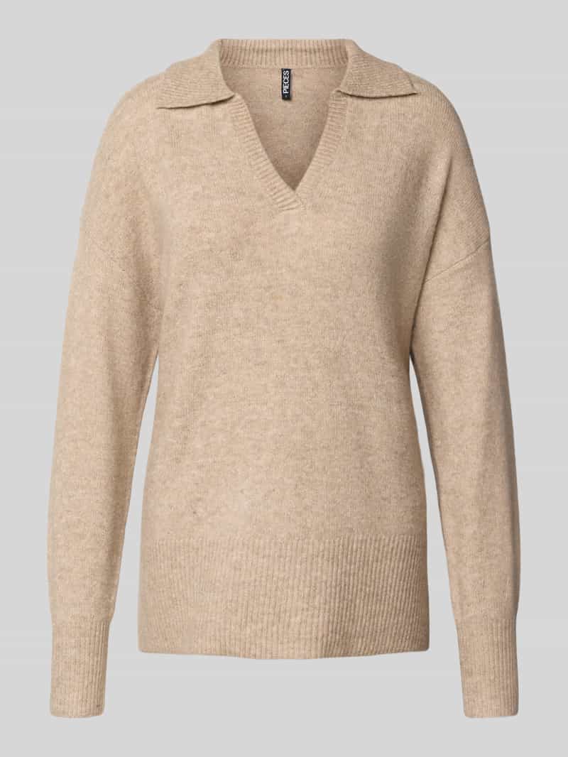 Sweter z dzianiny o kroju regular fit z dodatkiem wełny model ‘MALOU’