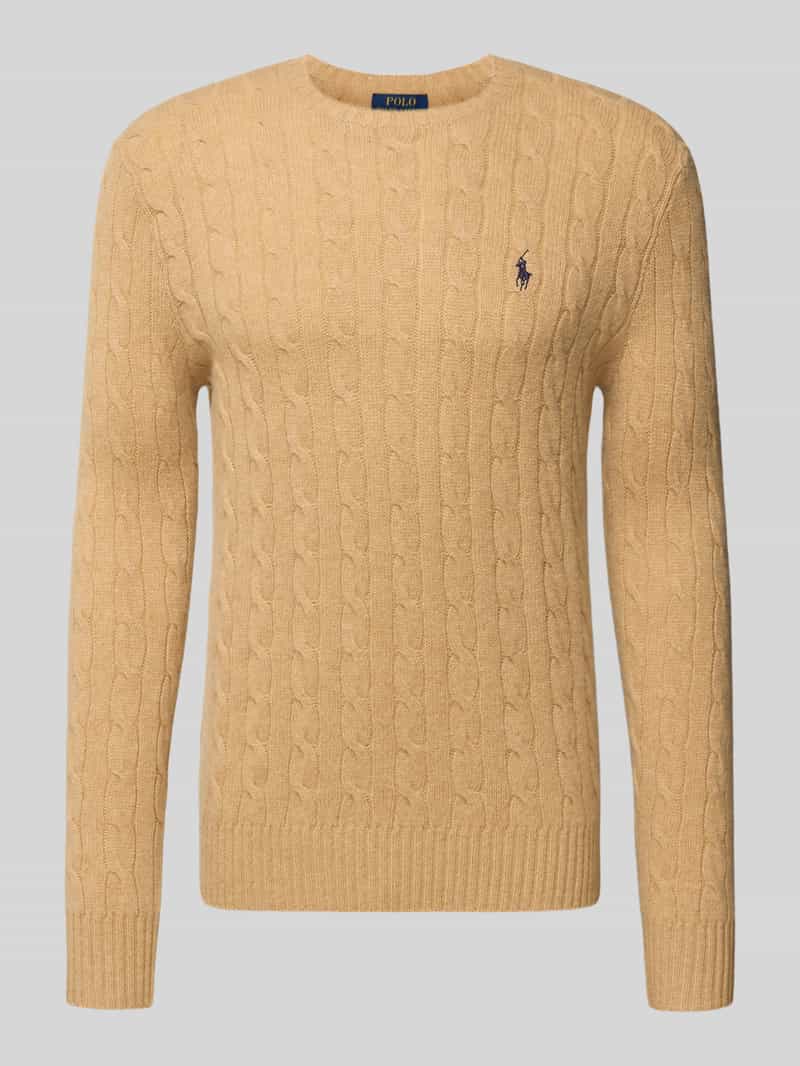 Sweter z dzianiny o kroju regular fit z mieszanki wełny i kaszmiru