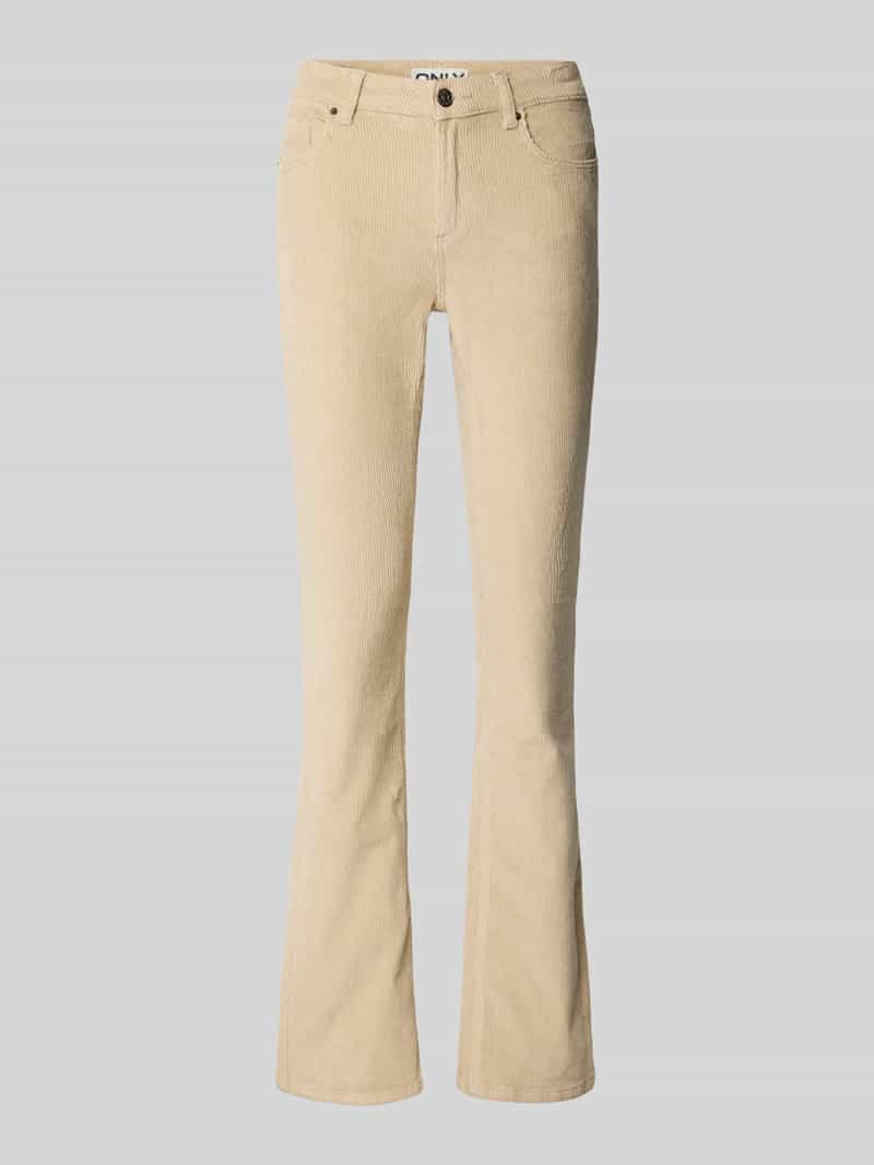 Spodnie sztruksowe o rozkloszowanym kroju z mieszanki bawełny model ‘MARY’