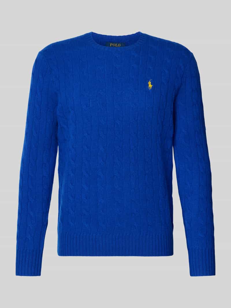 Sweter z dzianiny o kroju regular fit z mieszanki wełny i kaszmiru